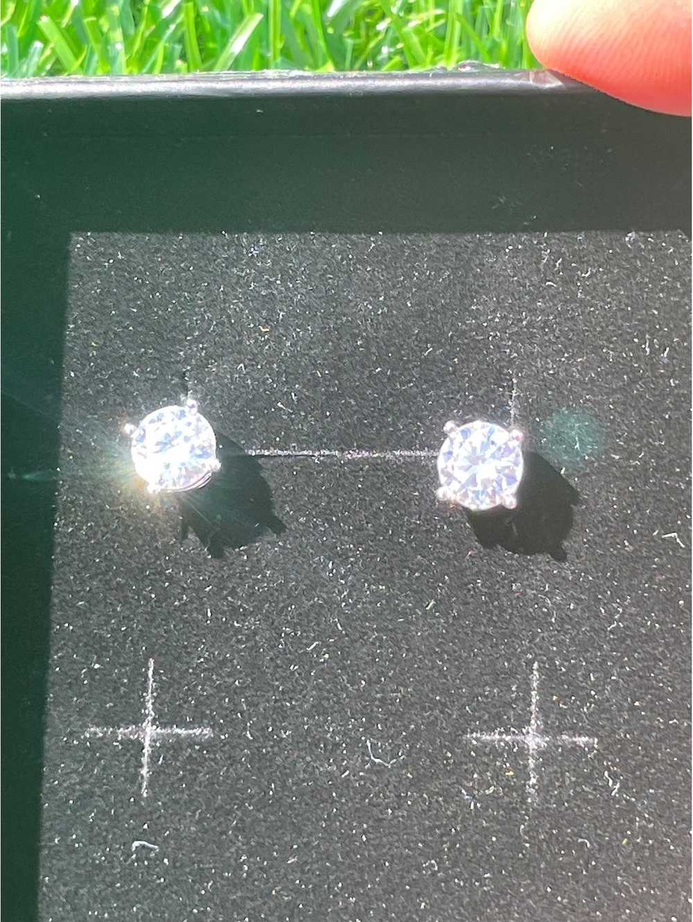 Sterling Silver Stud Earrings with Cubic Zirconia Stones